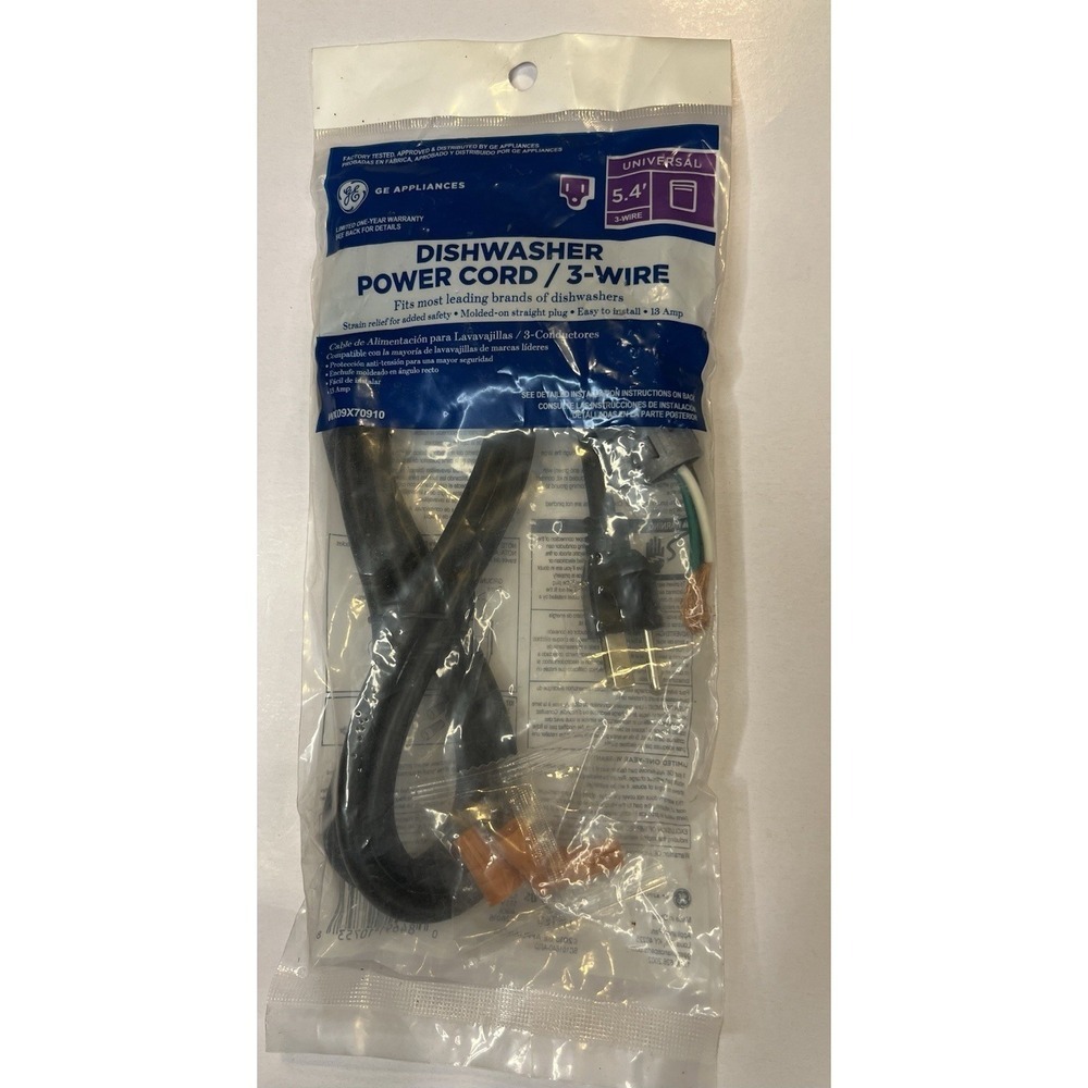 GE Universal 3-wire dishwasher power cord 5.4ft NEW WX09X70910 NEW SEALED‎ USA